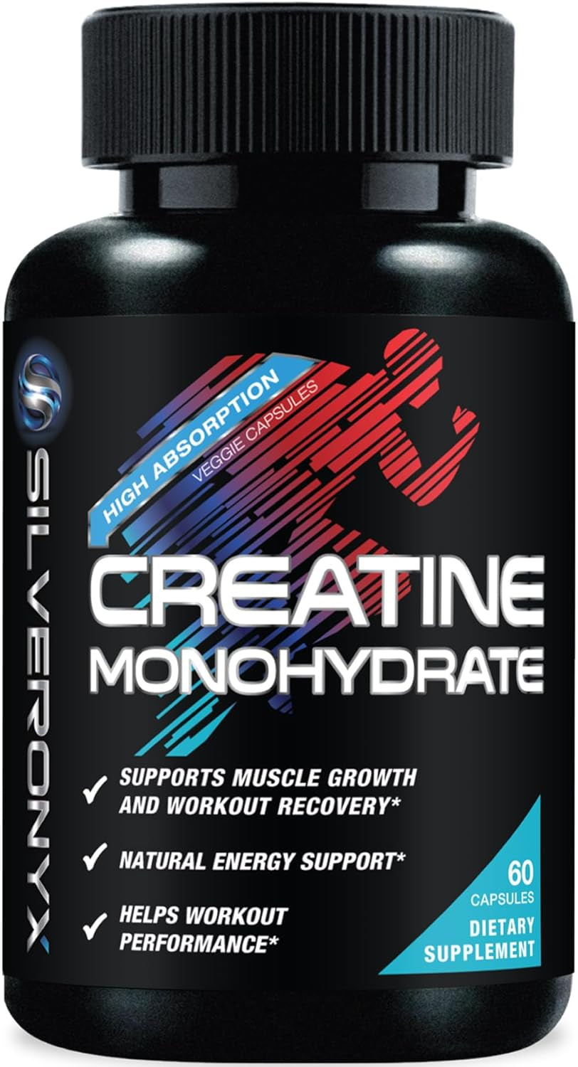 Creatine Monohydrate 3000mg per Serving - Micronized Formula for Enhanced Strength and Endurance - Supports Lean Muscle and Energy - All-Natural, Non-GMO Supplement - 60 Capsules Made in the USA